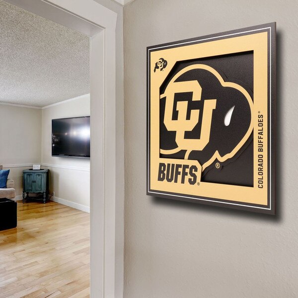 CU Buffs layered wall sign displayed in home setting above entryway